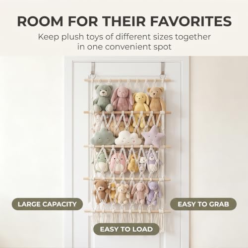 16.51x36.22'' 4 Tier Stuffed Animal Storage Net, Wall Hanging/Door Stuffed - Image 4