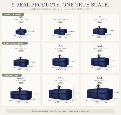 YiKitHom Extra Large Storage Canvas Duffle Bag for Travel, Black Oversized Giant Big Traveling Duffle Bag - Image 2