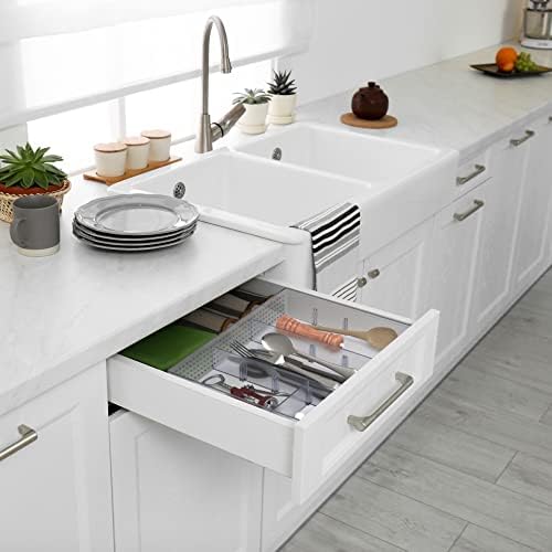 Simple Houseware Drawer Organizer Tray, 9 Adjustable Compartments, Clear - Image 5