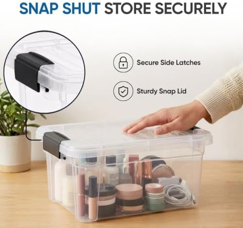 Superio 3.4 Quart Clear Plastic Storage Boxes with Lids, Stackable Organizer Containers, BPA-Free Storage Bins for Home, Office, School & Dorm, 1 Pack - Image 6