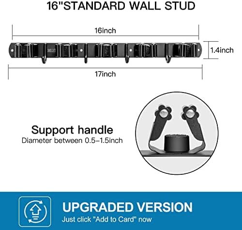 IMILLET 2 Pack Broom Holder Wall Mount, Heavy Duty Garage Organization - Image 3
