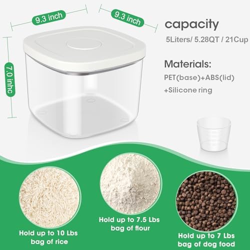 Airtight Rice Storage Container 10 Lbs, 5.28Qt Flour Container with Cup - Image 2