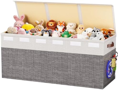 Dayacoco Extra Large Toy Box, Collapsible Toy Storage, Kids Organizer, Gray by Dayacoco