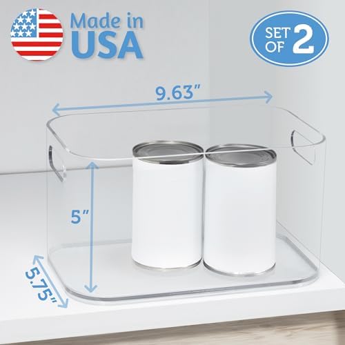 STORi Bliss 10" x 6" Open Clear Pantry Organizer Bin, Set of 2, Plastic Containers with Handle for Kitchen, Fridge, Cabinet, Closet, Bathrom, Undersink Storage Made in USA - Image 5