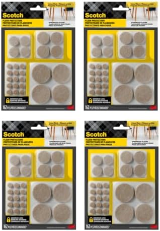 Scotch Felt Pads, Round, Assorted Sizes, Beige, 4 Pack (648 Pieces) by ScotchBrand