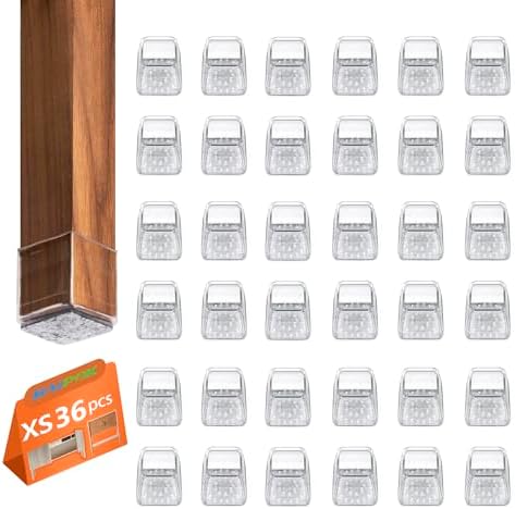 BAIPOK 36Pcs Square Chair Leg Floor Protectors for Hardwood Floors by BAIPOK