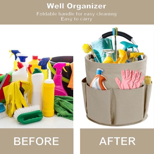 Cleaning Caddy with Handle, Cleaning Supplies Organizer Collapsible Bucket - Image 3