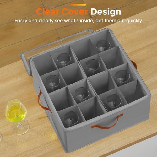 Foyego Wine Glass Storage Box, 2 Pack, Gray - Image 5