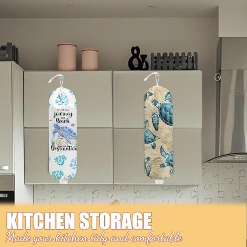 2 Pcs Sea Turtle Plastic Bag Holder, Wall Mount Grocery Bag Holder - Image 5