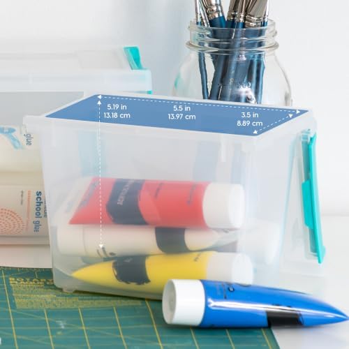 IRIS USA Storage Bins with Lids |Made in USA| 2 Qt Tall - (6-Pack) - Clear - Image 3