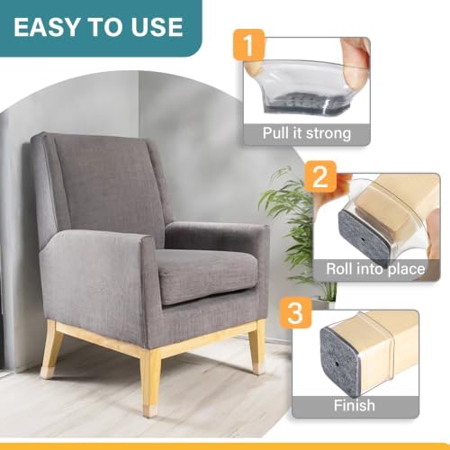 Ansible 24 Pcs Chair Leg Floor Protectors Square - Image 4