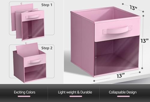 Sorbus Storage Bins with Clear Window, 6 Pack (13", Pastel Multi-Color 2) - Image 3