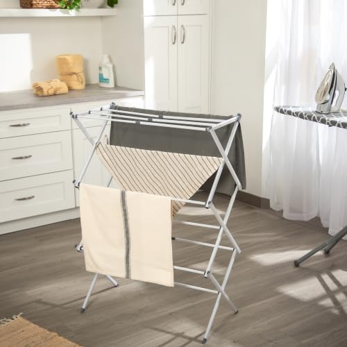 Gibson Home Clothes Drying Rack, Foldable Expandable Laundry Rack, White - Image 5