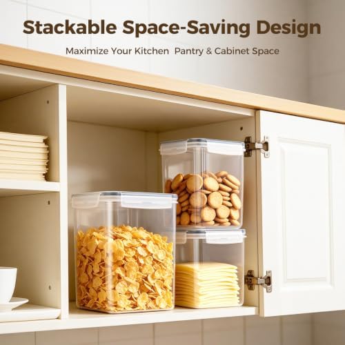 3-Pack Airtight Food Storage Containers, BPA-Free Stackable Cereal - Image 5