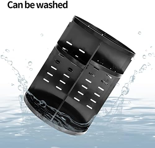 seinlife 360 Rotating Makeup Organizer,DIY Adjustable Spinning Holder,Foldable Cosmetic Storage Display box,Large Capacity Make up Caddy Shelf,Fits Countertop Vanity and Bathroom (BLACK) - Image 6