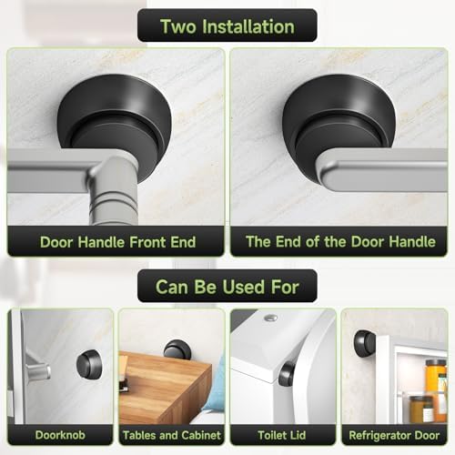 8PCS Door Stopper Wall Protector, Door Stoppers for Wall, Black - Image 6