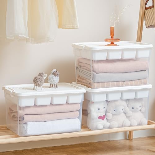 Citylife 32QT 2-Pack Clear Craft Storage Box Buildable Lid Removable Tray - Image 5
