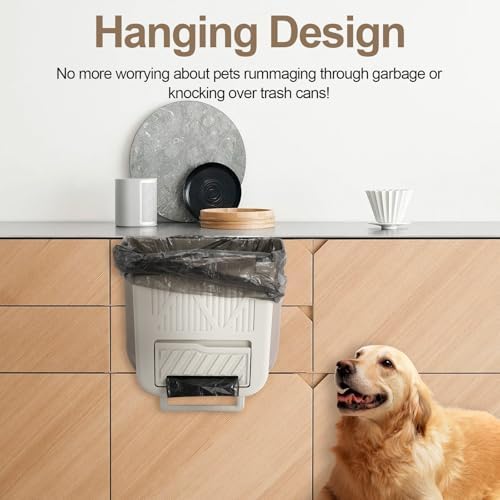 Collapsible Hanging Trash Can, SHAIDOJIO Foldable Kitchen Garbage Can with 60Pcs Trash Bags, 2.6 Gallon Plastic Food Waste Bin for Cabinet Door, Waste Basket for Rv Camping Bathroom Bedroom - Image 5