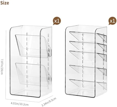 PAVSTINE 2 Pack Medicine Cabinet Organizer with Adjustable Dividers, Clear - Image 2