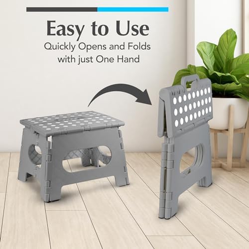 Handy Laundry Folding Step Stool 9 Inch, Grey, Non-Slip Holds 300 lbs - Image 3