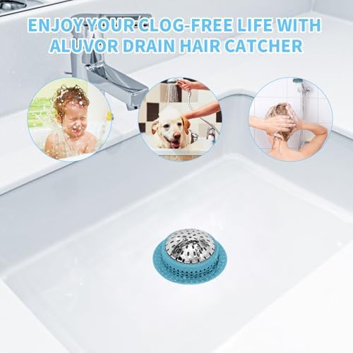Aluvor Bathtub Drain Hair Catcher Shower Drain Cover Sink Drain Protector - Image 6