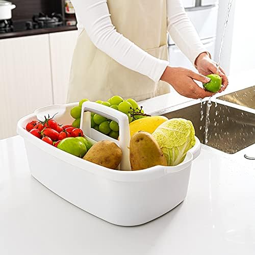 Goderewild Cleaning Caddy with Handle, Shower & Under Sink Basket, White - Image 5