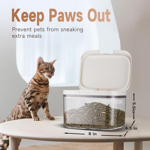 LivLab Mker 5 lb Airtight Dog Food Storage Container with Scoop, White - Image 2