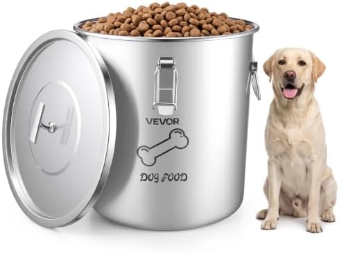 VEVOR Stainless Steel Dog Food Storage Container 17 lbs/5.28 Gal Capacity by VEVOR