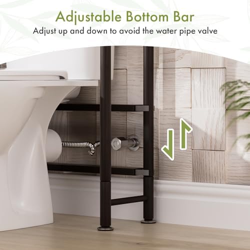 AmazerBath Bamboo Over The Toilet Storage Shelf, 2-Tier Over Toilet Bathroom Organizer Rack, Bathroom Shelves Over Toilet Space Saver, Espresso - Image 7