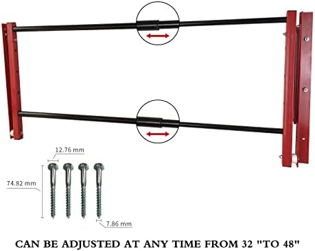 ROBLOCK Folding Tire Wheel Rack Wall Mount Multi-Tire Spare Carriers Garage (32"-48") x 22" x 22", Red - Image 4