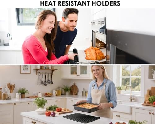 Black Silicone Trivet 16'' X 12'' Silicone Hot Pads for Kitchen Nonslip and Heat Resistant Hot Pads Trivets for Kitchen Quartz Countertops (Black) - Image 5