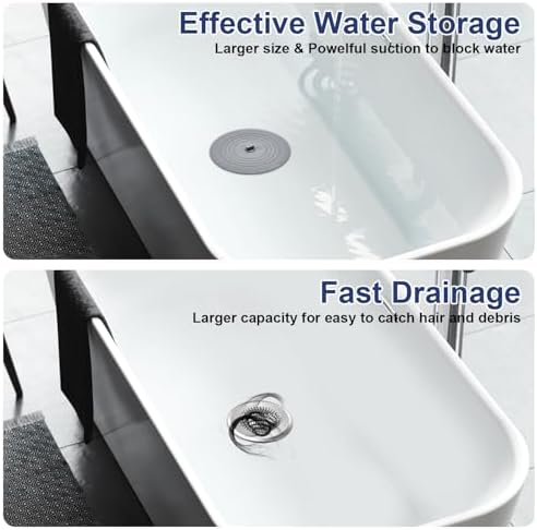 Shower Drain Cover Bathtub Stopper, 4.4" Hair Catcher for Bath, Tub & Sink - Image 2