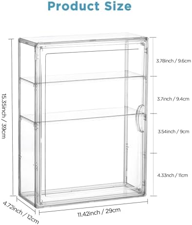 HBlife Baby Bottle Storage Organizer for Countertop Cabinet, 3 Tiers Adjustable Clear Acrylic Bottles Storage Station Case Box Container with 2 Removable Dividers and Magnetic Door, Medium - Image 3