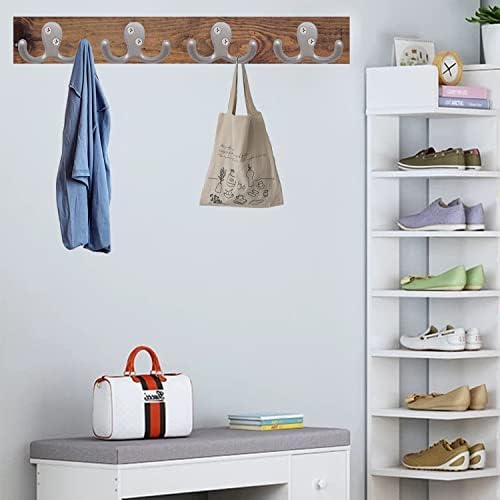 10pcs Coat Hooks Hardware, Wall Hooks Heavy Duty Hooks for Hanging Coats Double No Rust Hook Wall Mounted for Key, Towel, Bags, Cup, Hat (Silvery) - Image 6