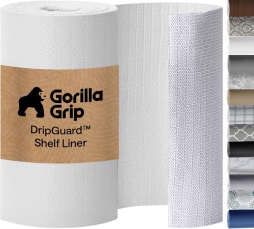 GORILLA GRIP Shelf Liner, Kitchen Drawer Protector, 12x240 White by GorillaGrip