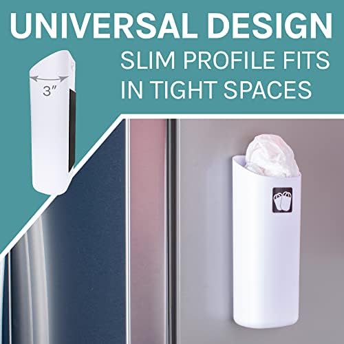 JS Jackson Supplies Small White Lint Bin with Magnetic Back, Slim Profile Trash Bin for Laundry Room and Kitchen, Wall Mountable - Image 5