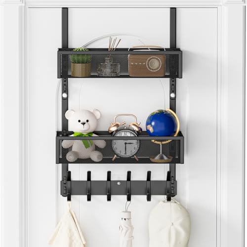 Over the Door Hooks,Door Hanger Organizer Fits Doors 1 3/4" Black by Aimeaihe