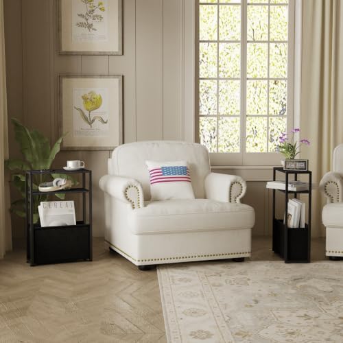 Leomonio Narrow Side Table, Slim Side Table with Magazine Rack, Bathroom Table for Small Spaces, Narrow Bedside Table for Living Room, Bedroom - Image 7