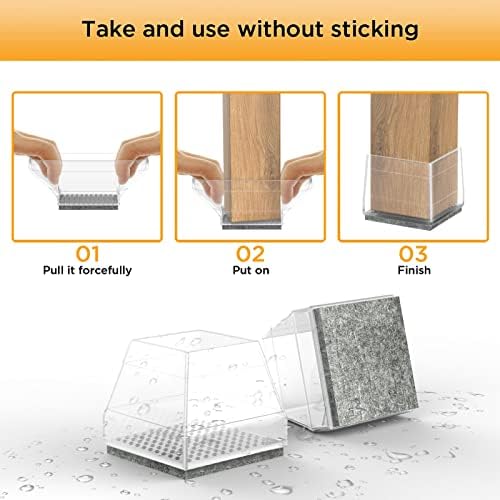 Square Chair Leg Protectors for Hardwood Floors. - Image 4