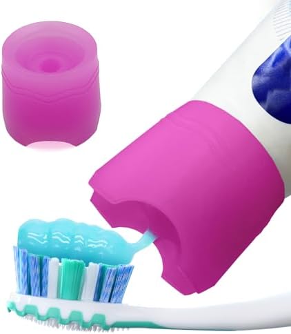 Chrome Cherry SqueezMe Silicone Self-Closing Toothpaste Caps, No-Mess Dispensing for Kids and Adults, Easy Installation, Compatible with Most Standard Tubes, Self-Standing Pink, 1-Pack by ChromeCherry