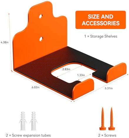 JNIHEEP Garage Organizer Trimmer Rack,Garden Power Tool Hanger,2Pack,Orange - Image 3