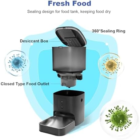 ANDOLL HOME Automatic Cat Feeder,4L Timed Cat＆Dog Dry Food Dispenser - Image 2