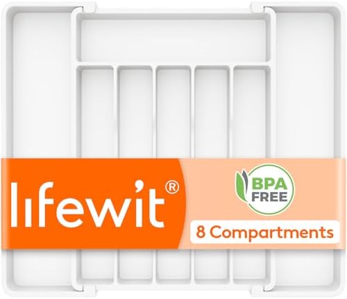 Lifewit Expandable Silverware Drawer Organizer, Kitchen Utensil Tray by Lifewit