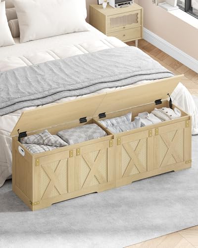 Hzuaneri 59 inches Boho Storage Chest and Bench | 70 Gal | 330lb Seat - Image 2