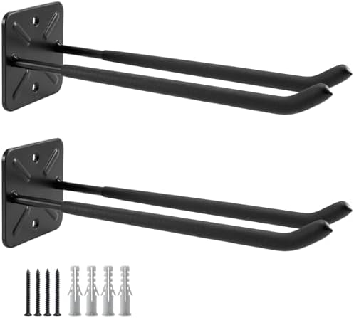 Sinoer 2 Pack Metal Wall Mount Garage Double Storage Hooks by Sinoer