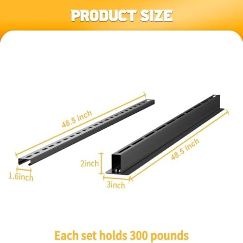 WALMANN Overhead Tote Storage Rails System, Garage Ceiling Bin Storage Rack - Image 5