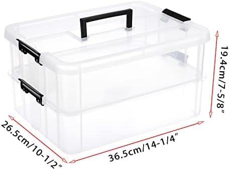 BTSKY 2 Layer Stack & Carry Box, Plastic Storage Container Box with Lid - Image 3