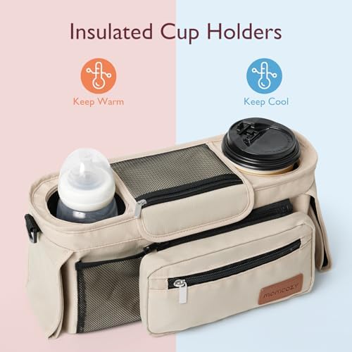 Momcozy Universal Stroller Organizer with Insulated Cup Holder - Image 6
