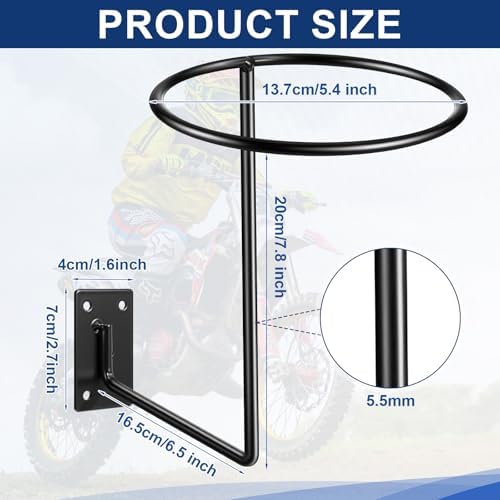 Potchen 3 Pack Helmet Holder Wall Mount Motorcycle Helmet Hanger Rack Bulk - Image 2