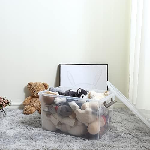 Citylife 8-Pack 58.1 QT Clear Plastic Storage Bins with Latching Lids - Image 4